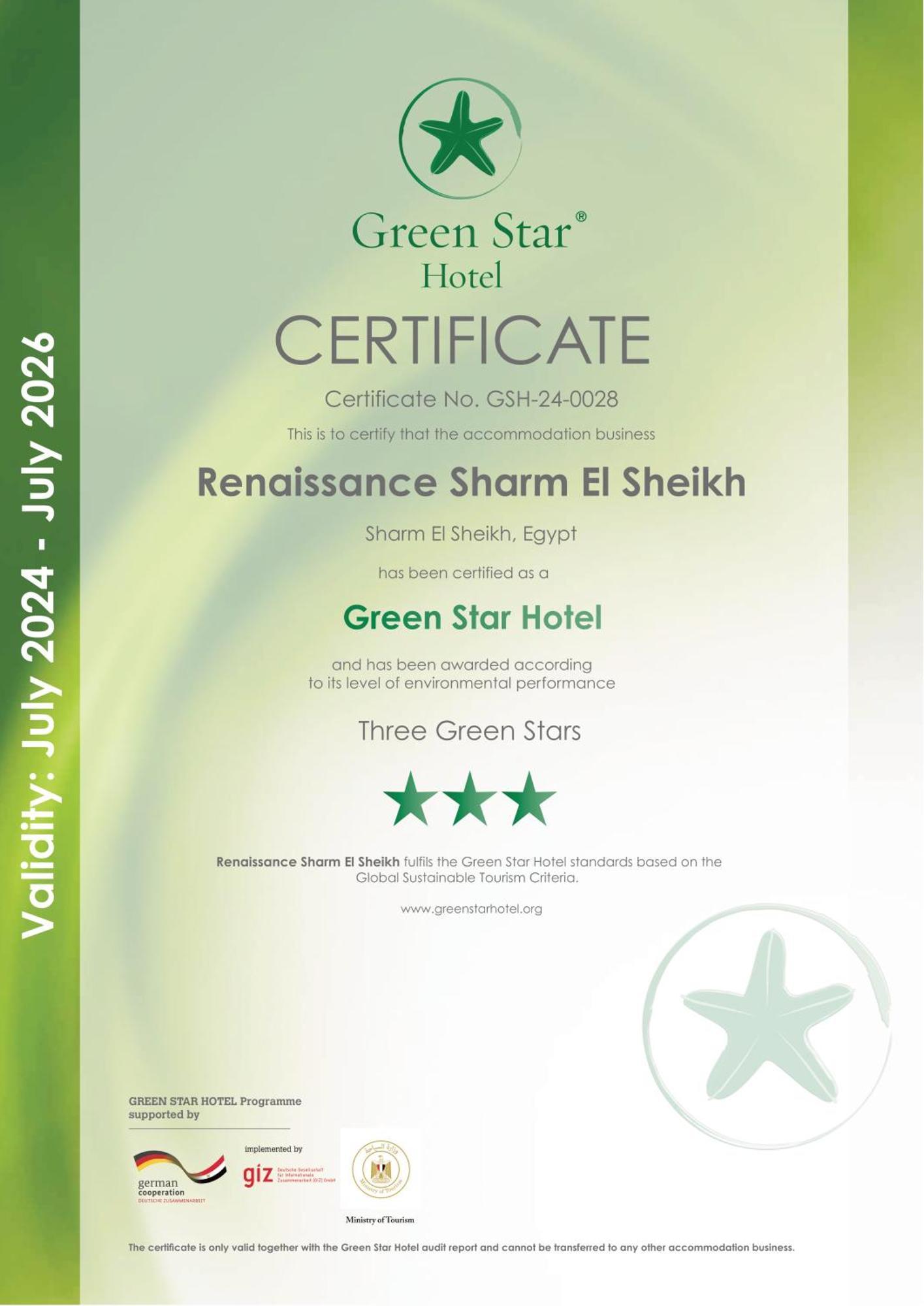 Renaissance Sharm El Sheikh Golden View Beach Resort Exteriér fotografie Green Star Hotel Certification